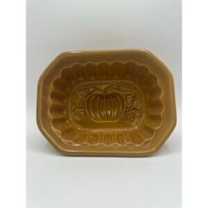 Crate & Barrel Ceramic Pumpkin Harvest Bread / Jello Mold EUC